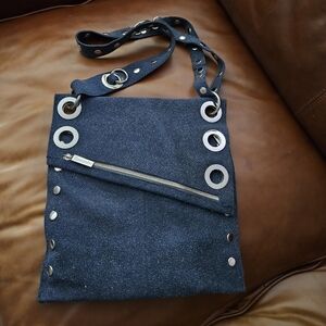Hammitt Strip Cross Body Bag Navy Silver Sparkles ASO Pretty Little Liars Show